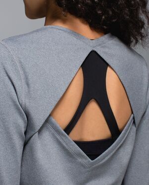Lululemon Back Up Long Sleeve Heathered Slate BEST FITS A L ATHLEISURE, YOGA